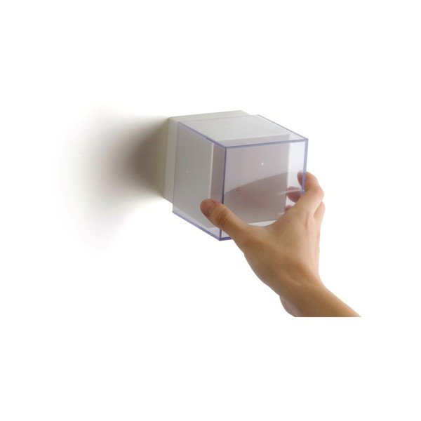 Bela stenska škatla (zaprta) s prozornim pokrovom Qualy Pixel Cube-image-1