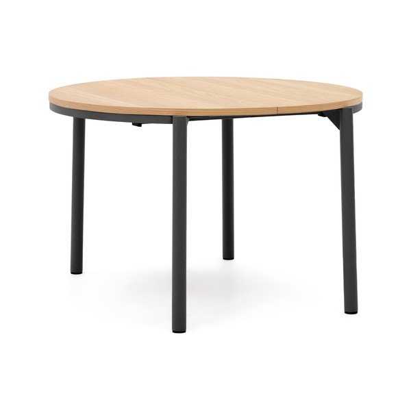 Okrogla raztegljiva jedilna miza v hrastovem dekorju ø 120 cm Montuiri – Kave Home-image-3