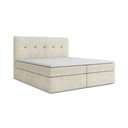 Kremno bela boxspring postelja s prostorom za shranjevanje 160x200 cm Palta – Makamii