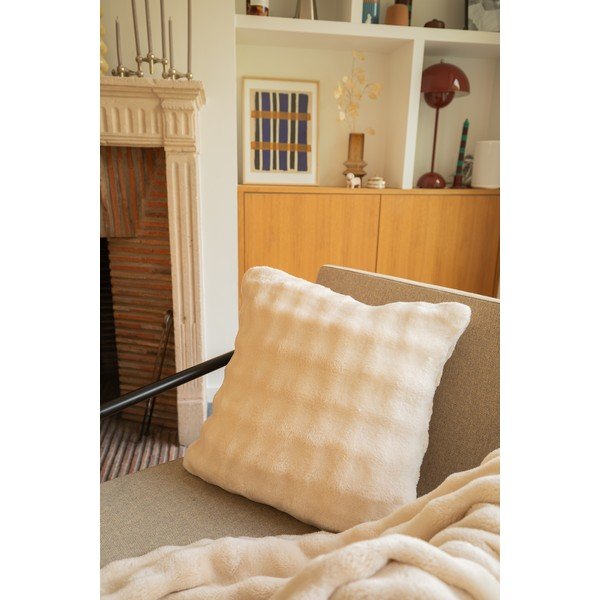 Slonokoščena odeja iz mikropliša 150x200 cm Wave – Tiseco Home Studio-image-2