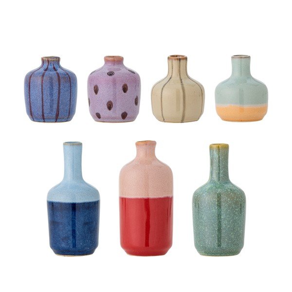 Ročno poslikane vaze v kompletu 7 ks iz kamenine (višina 14 cm) Maien – Bloomingville