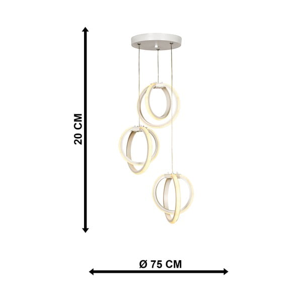 Bela kovinska LED viseča svetilka ø 20 cm Sezen – Squid Lighting-image-4