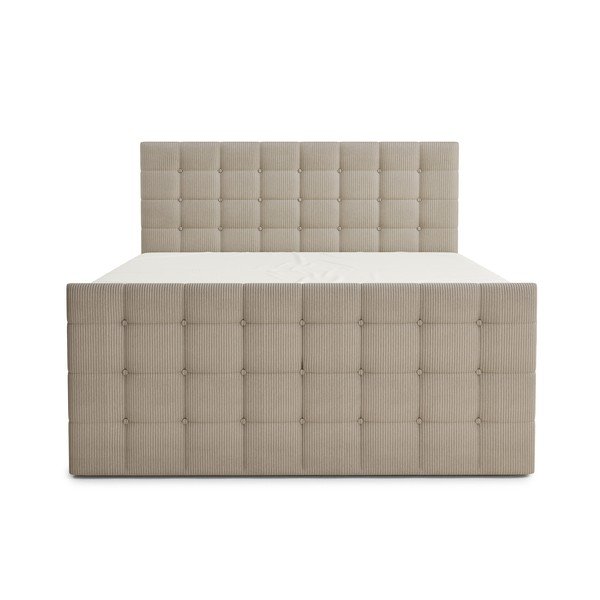 Bež boxspring postelja s prostorom za shranjevanje 200x200 cm Tasca – Maison de Rêve-image-2