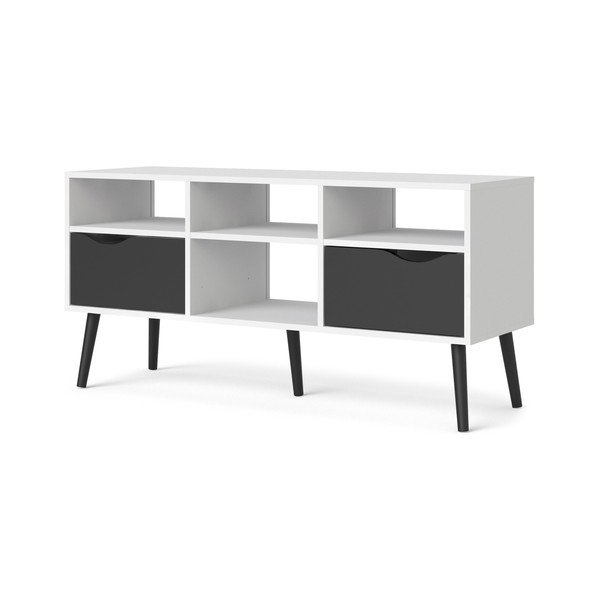 Črno-bela TV omarica Tvilum Oslo, 117 x 57 cm-image-4