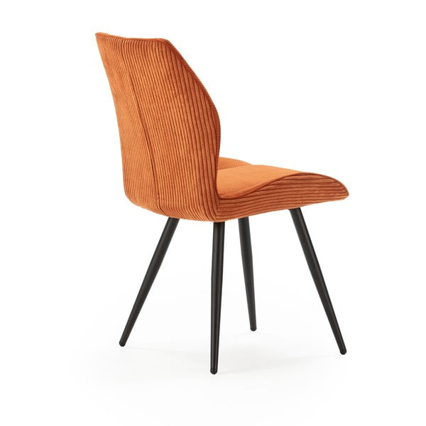 Oranžni jedilni stoli iz rebrastega žameta v kompletu 2 ks Adaya – Marckeric-image-4