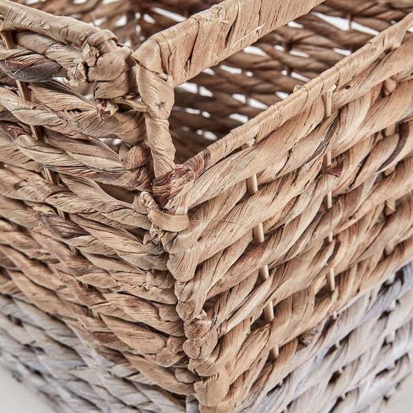 Pletena škatla za shranjevanje z belimi detalji Kave Home Woody-image-1