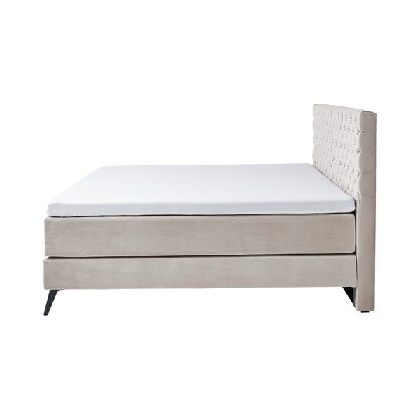 Bela/kremno bela boxspring postelja 200x200 cm La Maison – Meise Möbel-image-3