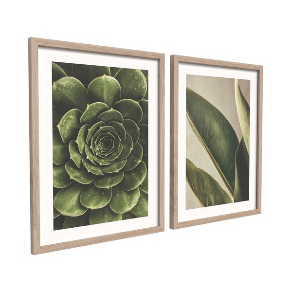Tiskane slike v kompletu 2 ks z okvirjem 30x40 cm Beauty Green – Styler-image-2