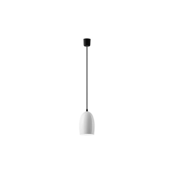 Bela sijajna viseča svetilka s črnim kablom in črno vtičnico Sotto Luce Ume