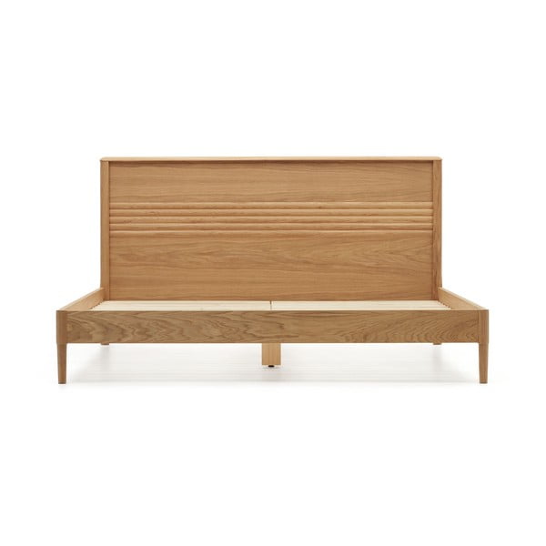 Zakonska postelja iz masivnega hrasta z letvenim dnom v naravni barvi 180x200 cm Lenon – Kave Home-image-2