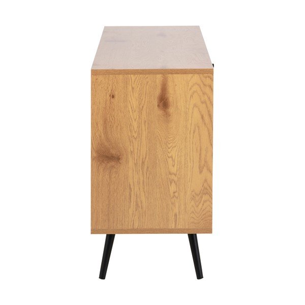 Črna TV omarica v hrastovem dekorju 124x75 cm Wilma – Actona-image-4