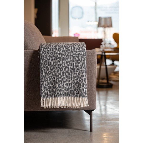 Temno siva odeja Euromant Leopard, 140 x 180 cm-image-1