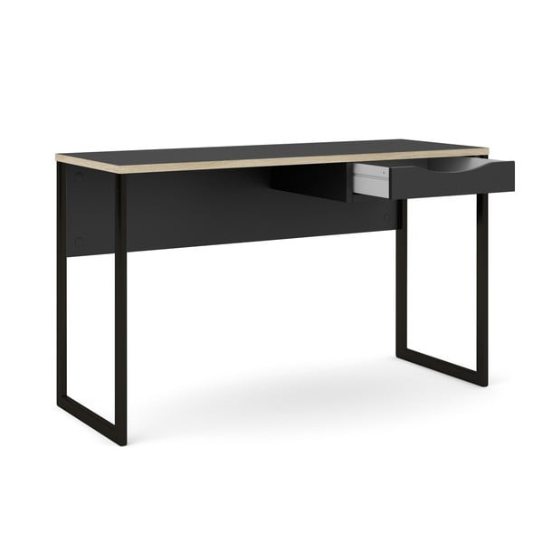 Črna pisalna miza Tvilum Function Plus, 130 x 48 cm-image-2