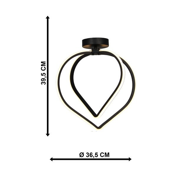 Črna kovinska LED stropna svetilka Pars – Squid Lighting-image-4