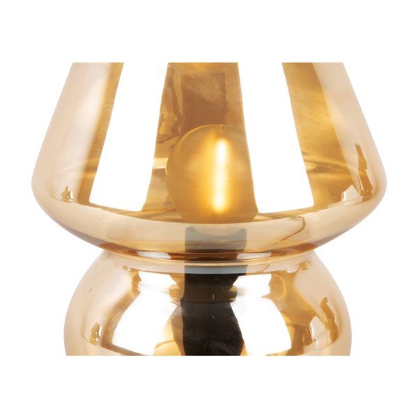 Svetlo rjava steklena namizna svetilka Leitmotiv Glass, višina 18 cm-image-2