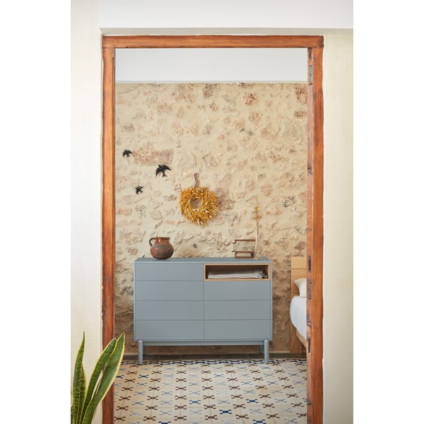 Modra/siva nizka komoda 120x90 cm Corvo – Teulat-image-1