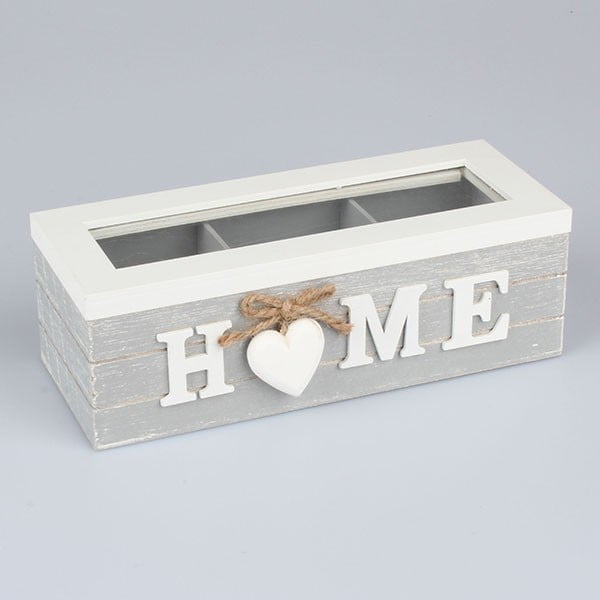 Lesena škatla za čaj Dakls Home With Heart
