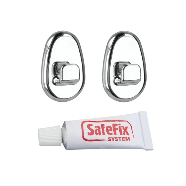 Komplet 2 kavljev in lepila Metaltex Silver-image-1