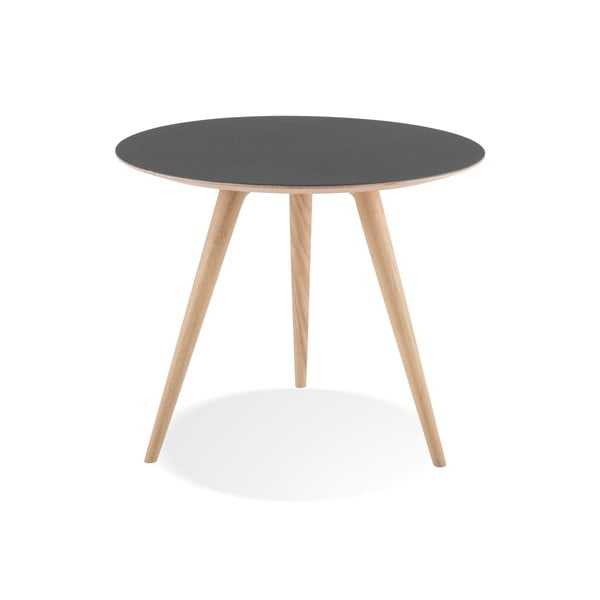 Stranska mizica iz hrastovega lesa s črnim vrhom Gazzda Arp, ⌀ 55 cm