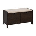 Omarica za čevlje iz masivnega hrasta s klopjo v temni naravni barvi 80x47x41 cm Hillmond – Rowico