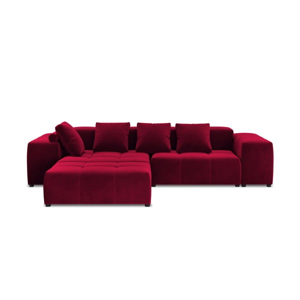 Rdeč kotni žametni kavč (obojestranski) Rome Velvet - Cosmopolitan Design 