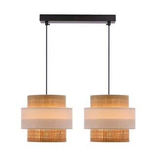 Bela/naravna viseča svetilka s senčnikom iz ratana ø 20 cm Rattan – Candellux Lighting