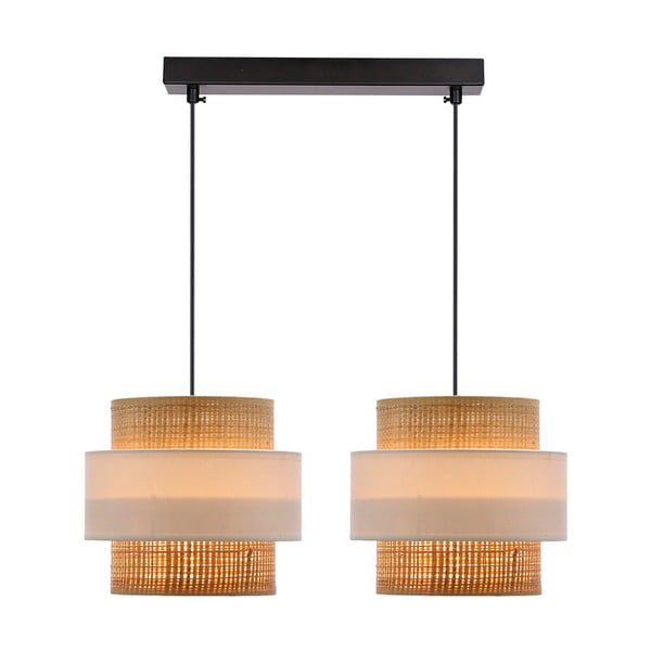 Bela/naravna viseča svetilka s senčnikom iz ratana ø 20 cm Rattan – Candellux Lighting-image-1