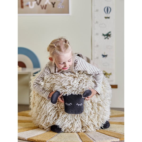 Kremno bela otroška vreča za sedenje iz volne Dolly – Bloomingville Mini-image-3