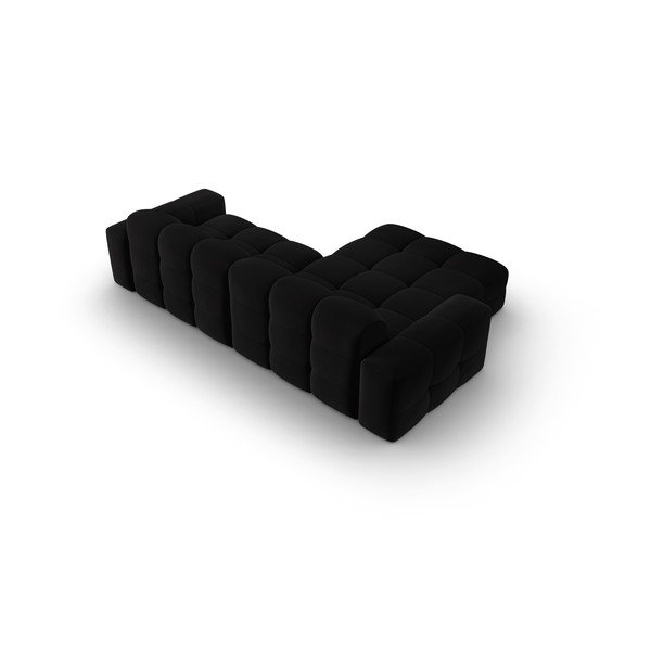 Črni žametni kotni kavč (levi kot) Kendal - Micadoni Home-image-4