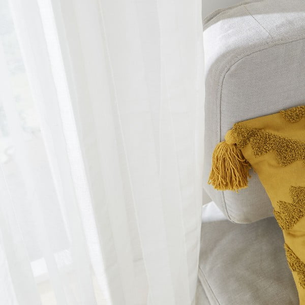 Bela prosojna zavesa iz tančice 140x183 cm Aletta – Pineapple Elephant-image-2