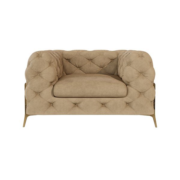 Svetlo rjav žameten fotelj Chelsea Bis – Ropez-image-1