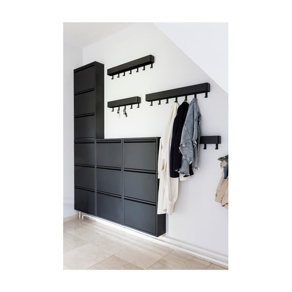 Črn kovinski stenski obešalnik s polico 72 cm Dax Play – Spinder Design-image-2