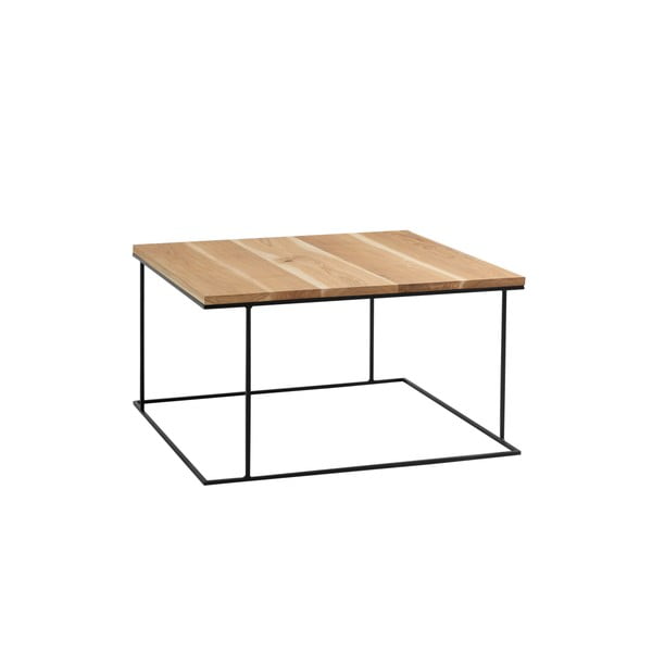 Kavna miza s črnim podnožjem in hrastov ploščo Custom Form Walt, 100 x 100 cm