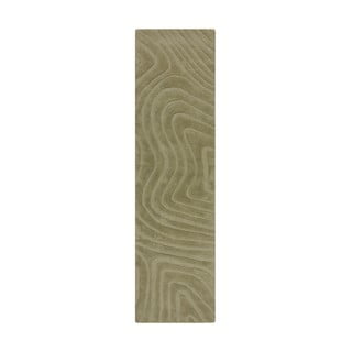 Kaki zelen ročno tkan volnen tekač 60x230 cm Mesmerise Sage – Flair Rugs
