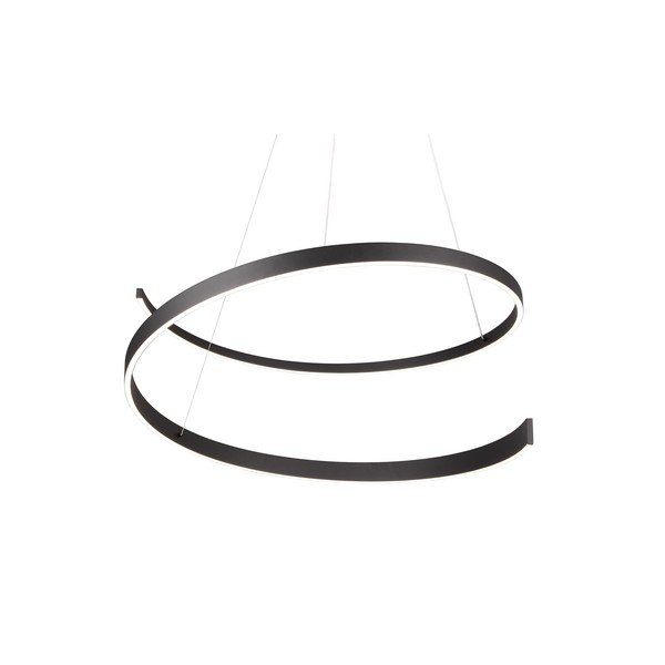 Črna LED viseča svetilka z glasovnim upravljanjem s pomočjo mobilne aplikacije s kovinskim senčilom ø 75 cm Cinardi – CINQUE-image-4