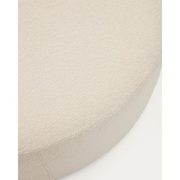 Kremno bel tabure iz tkanine bouclé Kaeli – Kave Home-image-3