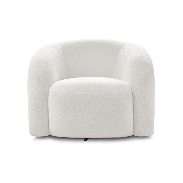 Bel vrtljiv fotelj iz tkanine bouclé Elina – Bobochic Paris