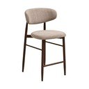 Bež/temno rjav oblazinjen barski stol (višina sedeža 65 cm) Levanto – House Nordic