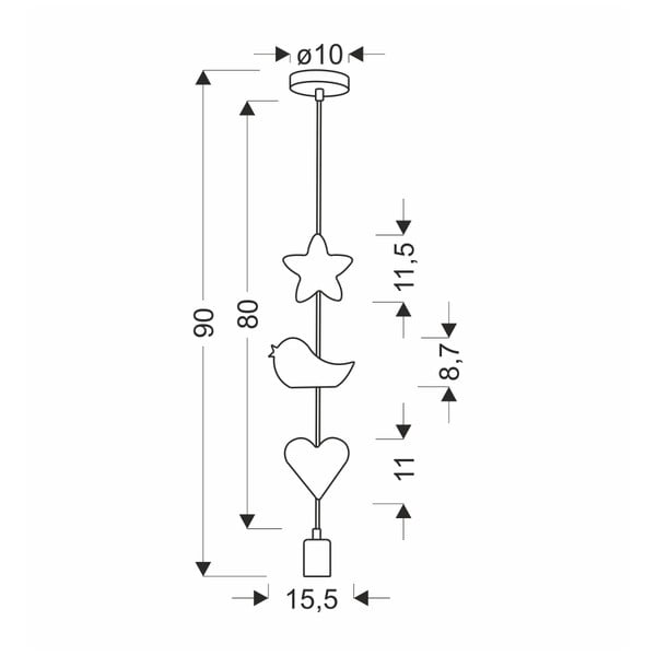 Bela/rožnata otroška svetilka s kovinskim senčnikom Single – Candellux Lighting-image-2