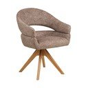 Rjav oblazinjen jedilni stol z nasloni za roke Dover – House Nordic