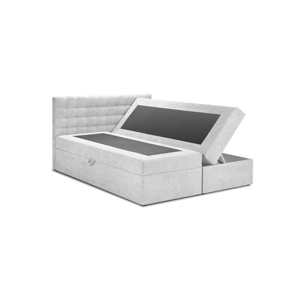 Svetlo siva zakonska postelja Mazzini Beds Jade, 160 x 200 cm-image-2