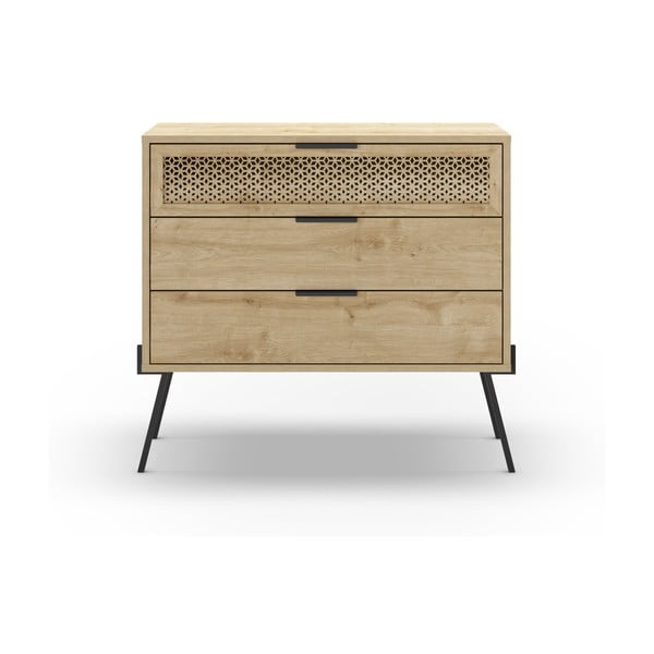 Nizka komoda v hrastovem dekorju 90x83 cm Ecrin – Marckeric