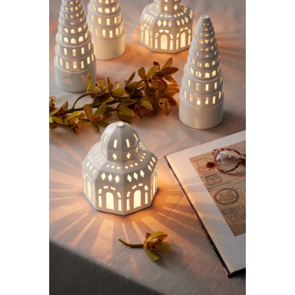 Beli keramični božični svečnik Kähler Design Lighthouse, ø 12 cm-image-3