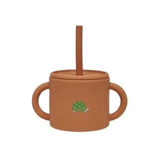 Rjava silikonska otroška skodelica Enkei – OYOY Mini