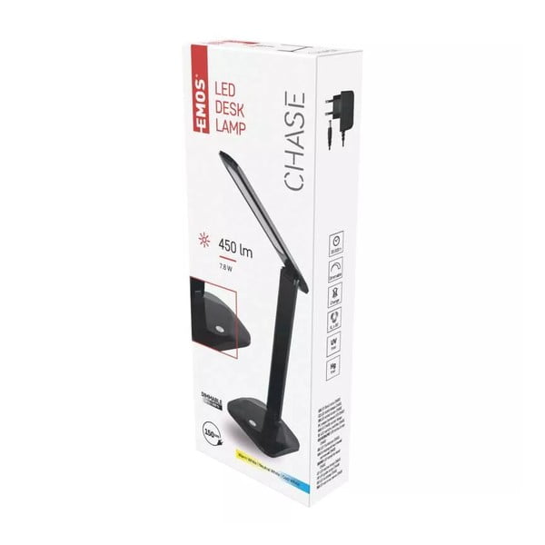 Črna LED zatemnitvena namizna svetilka (višina 37 cm) Chase – EMOS-image-1