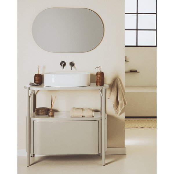 Bela omarica za pod umivalnik 90x81 cm Arely – Kave Home-image-1