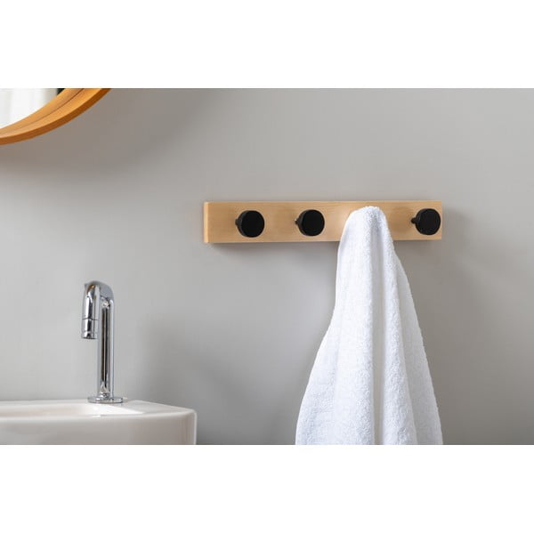 Črn stenski obešalnik iz masivnega bora  Knobs – PT LIVING-image-1