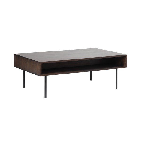 Temno rjava mizica z mizno ploščo v hrastovem dekorju 71x117 cm Latina – Unique Furniture-image-3