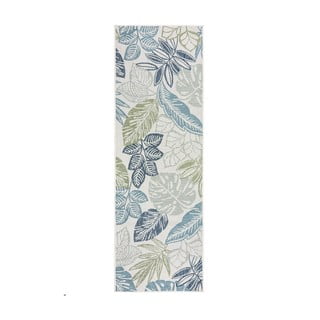 Zeleno-modra notranja in zunanja preproga 80x230 cm Bella Leaf – Flair Rugs