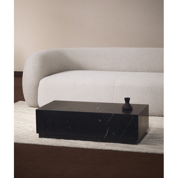 Črna marmorna klubska mizica 50x100 cm Sorein – Kave Home-image-1